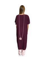 T-SHIRT FRACH IN CREPE DE CHIN VINO