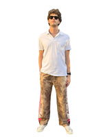 DOLCE FAR NIENTE UNISEX SABBIA - PANTALONE IN COTONE A BARRÈ FLOREALE
