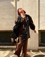 TAMPA SHORT - Gilet con frange in eco suede