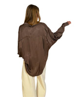 CAMICIA OVER IN VISCOSA MOCHA