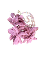 COLLANA CON FIORI IN GEORGETTE ROSA