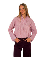 CAMICIA OVER RIGHE RED