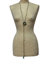 COLLANA LUNGA UNCINETTO CON PERLINE GREEN/GOLD