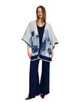 KIMONO IN JACQUARD DI COTONE BLU OCEANO