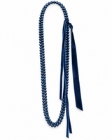 COLLANA CON FILI DI PERLE E NASTRO IN VELLUTO BLU
