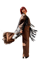 TAMPA SHORT - Gilet con frange in eco suede