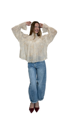 BLUSA RICAMATA AMPIA CORTA