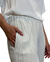 PANTALONE IN PLISSÉ CORTECCIA LATTE