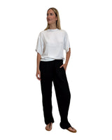 PANTALONE IN PLISSÉ CORTECCIA NERO