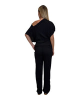 BLUSA ASIMMETRICA IN PLISSÉ CORTECCIA NERO