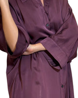 CAMICIA KIMONO IN RASO DI VISCOSA VINO