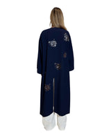 KIMONO LUNGO CON PAILLETTES BLU
