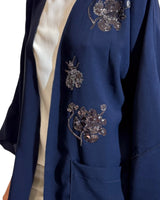 KIMONO CORTO CON PAILLETTES BLU