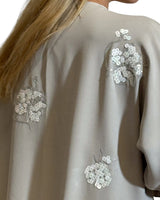 KIMONO LUNGO CON PAILLETTES GREIGE