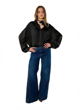 CAMICIA OVER IN VISCOSA BLACK