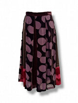 Gonna a pieghe velluto devoré vino – sfilata