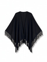 Mantella con frange nera – sfilata