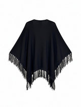 Mantella con frange nera – sfilata