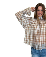 BLUSA CHECK AMPIA CORTA