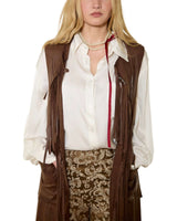GILET LUNGO CON FRANGE ECO SUEDE