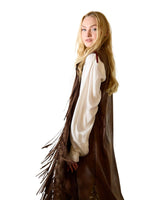 GILET LUNGO CON FRANGE ECO SUEDE