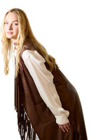 GILET LUNGO CON FRANGE ECO SUEDE