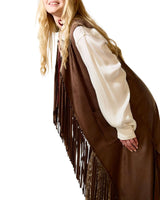 GILET LUNGO CON FRANGE ECO SUEDE