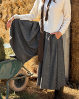 GONNA PANTALONE IN FLANELLA ANTRACITE