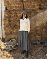 GONNA PANTALONE IN FLANELLA ANTRACITE