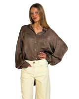 CAMICIA OVER IN VISCOSA MOCHA