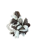 COLLANA CON FIORI  IN GEORGETTE CAFFÈ SHINE