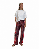 DOLCE FAR NIENTE UNISEX VINO - PANTALONE IN COTONE A BARRÈ FLOREALE