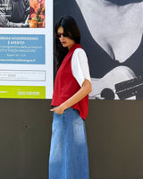 GILET IN FELPA ROSSO