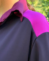 T-SHIRT POLO IN SETA TRI COLOR VINO