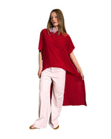 T-SHIRT FRACH IN CREPE DE CHIN FUOCO