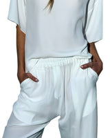 PANTALONE IN CREPE DE CHINE