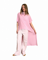 T-SHIRT FRACH IN CREPE DE CHIN PINK