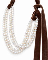 COLLANA CON FILI DI PERLE E NASTRO IN VELLUTO WHITE