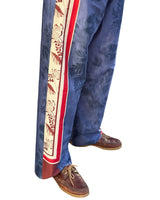 DOLCE FAR NIENTE UNISEX BLU - PANTALONE IN COTONE A BARRÈ FLOREALE
