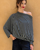 BLUSA ASIMMETRICA A RIGHE