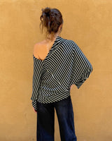 BLUSA ASIMMETRICA A RIGHE
