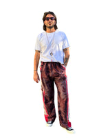 DOLCE FAR NIENTE UNISEX VINO - PANTALONE IN COTONE A BARRÈ FLOREALE