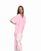 T-SHIRT FRACH IN CREPE DE CHIN PINK