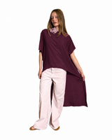 T-SHIRT FRACH IN CREPE DE CHIN VINO