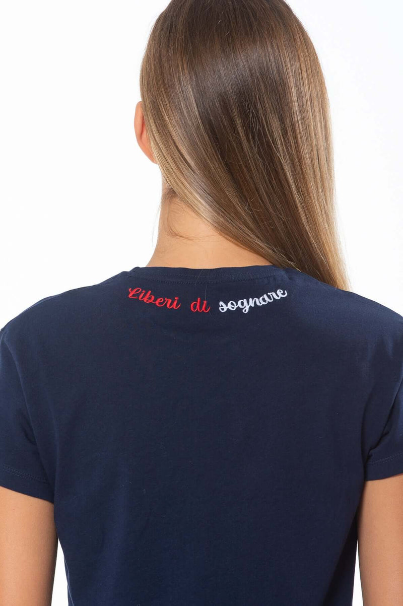 T-SHIRT DONNA ROSSO BLU