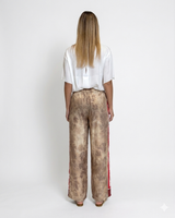 DOLCE FAR NIENTE UNISEX SABBIA - PANTALONE IN COTONE A BARRÈ FLOREALE