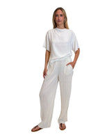 PANTALONE IN PLISSÉ CORTECCIA LATTE