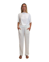 PANTALONE IN PLISSÉ CORTECCIA LATTE