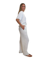 PANTALONE IN PLISSÉ CORTECCIA LATTE