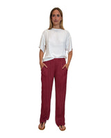 PANTALONE IN PLISSÉ CORTECCIA PEONIA